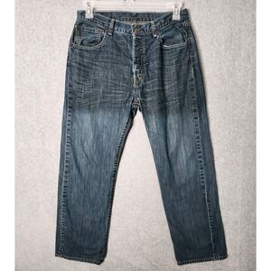 Levis 501 Men's Jeans Size 34X30 Straight Leg Button‎ Fly Blue Color Faded